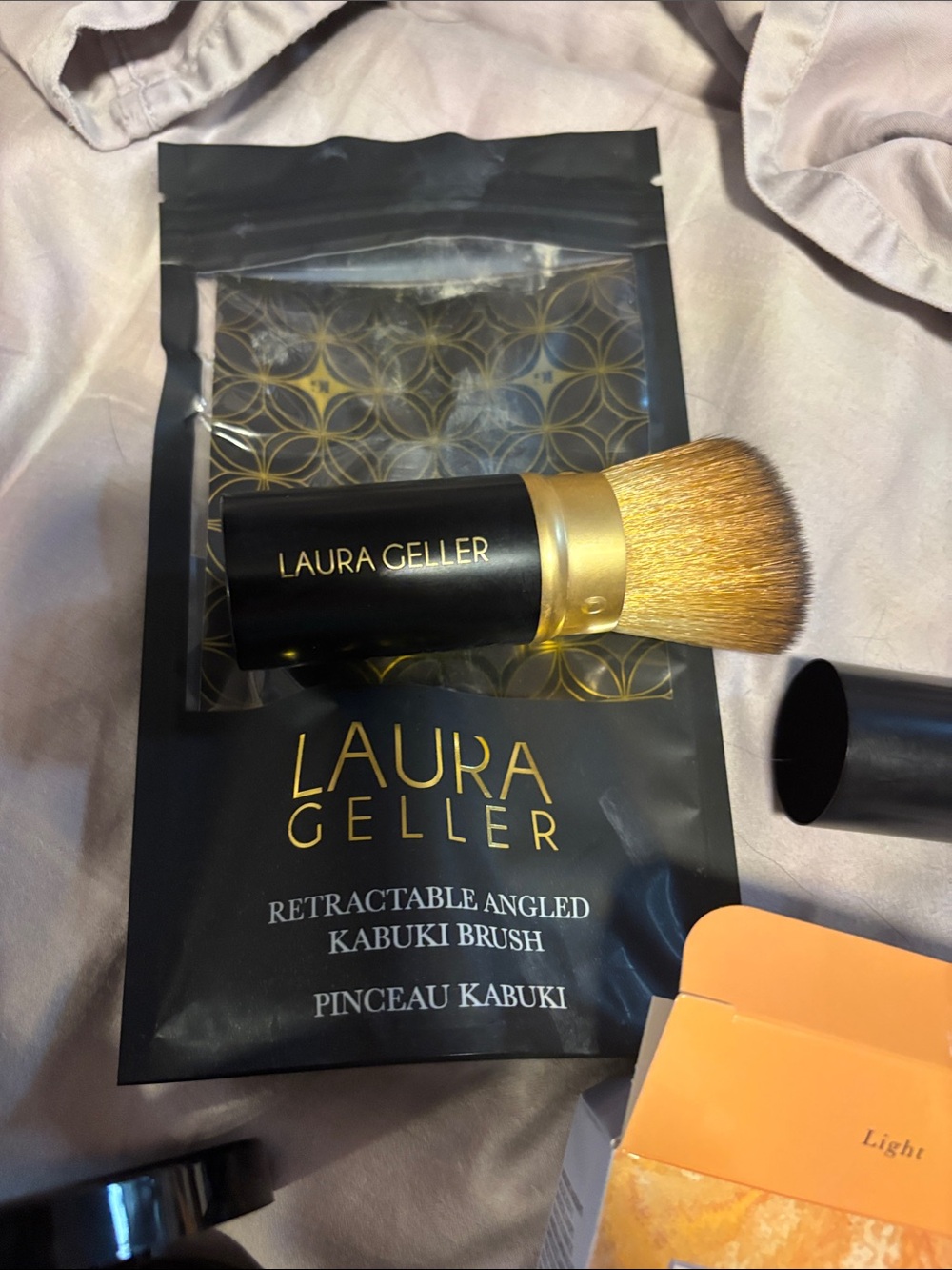 Laura Geller Pink Marbleized Blush & Gold Baked Highlighter 4 pc Set New - Picture 5 of 5